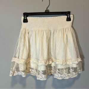 Y2K Cream Lace Mini Skirt Forever 21 Large